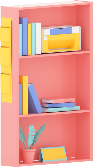 3D Book Shelves Furniture Illustration 